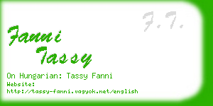 fanni tassy business card